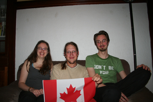 My hosts in Montreal: Isabelle, me and her brother