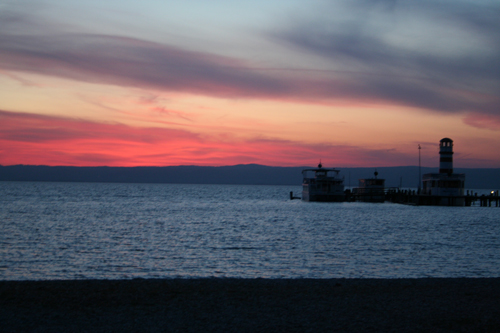 Roter Abendhimmel in Podersdorf