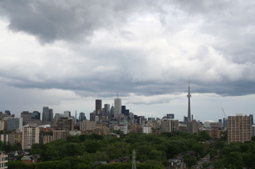 The skyline from landside