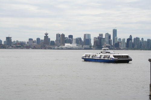 Skyline of Vancouver from North Vancouver, connected by SeaBus
