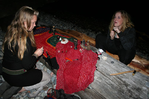 My hostess Marika preparing an altar!