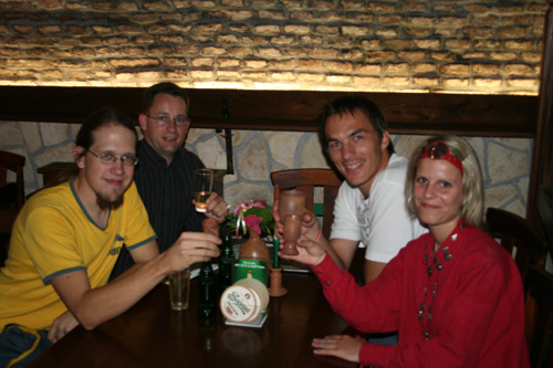 Having a drink in an Hungarian pub