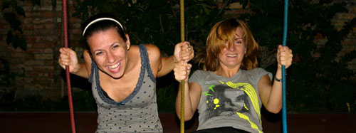 Niki and Iwona swinging