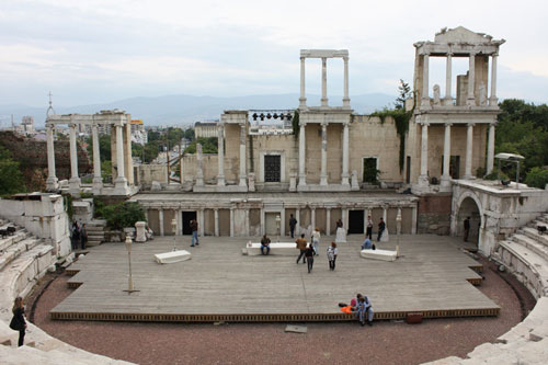 Roman amphitheatre in Plovdiv, built with around 7.000 seats