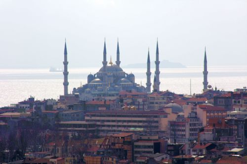 Blue mosque from Galata tower