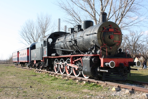 Old train next to the university