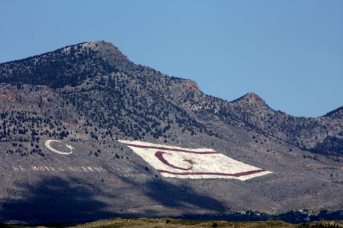 The flag of the Turkish Republic of Northern Cyprus