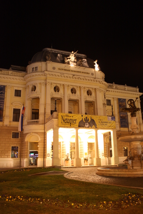 Slovak National Theatre at night